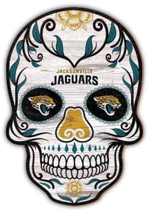 Jacksonville Jaguars 12in Sugar Skull Sign - Teal