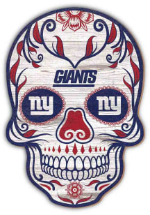 New York Giants 12in Sugar Skull Sign - Blue