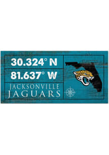 Jacksonville Jaguars Horizontal Coordinate Sign - Teal
