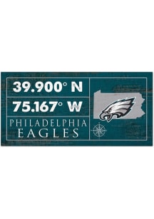 Philadelphia Eagles Horizontal Coordinate Sign - Midnight Green