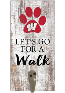 Wisconsin Badgers 6x12 Leash Holder Sign - White