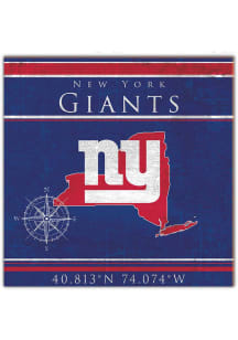 New York Giants Coordinates 10x10 Sign - Blue