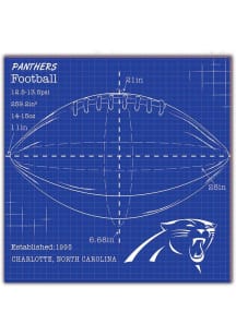 Carolina Panthers Ball Blueprint 10x10 Sign - Blue