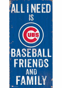 Chicago Cubs Football Friends and Family Sign - Blue