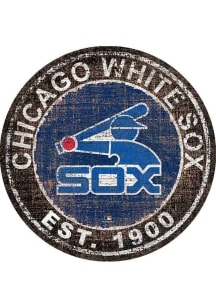 Chicago White Sox Round Heritage Logo Sign - Black