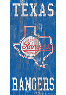 Texas Rangers Heritage Logo 6x12 Sign - Blue