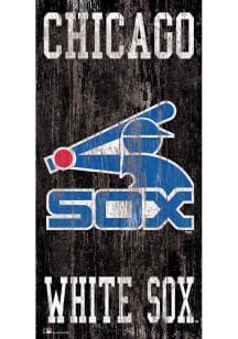 Chicago White Sox Heritage Logo 6x12 Sign - Black