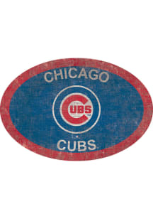 Chicago Cubs 46 Inch Oval Team Sign - Blue