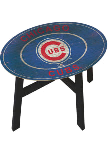 Chicago Cubs Vintage Logo Heritage Blue End Table