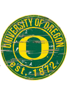 Oregon Ducks Established Date Circle 24 Inch Sign - Green