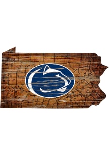 Penn State Nittany Lions Distressed State 24 Inch Sign - Brown