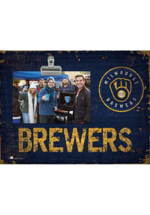 Milwaukee Brewers Team Clip Picture Frame - Navy Blue