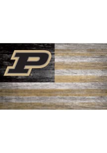 Purdue Boilermakers Distressed Flag 11x19 Sign - Black