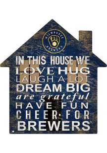 Milwaukee Brewers 12 inch House Sign - Navy Blue