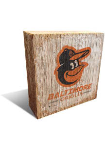 Baltimore Orioles Logo Block Sign - Orange