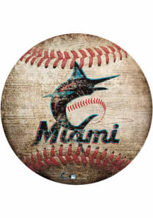 Miami Marlins Baseball Shaped Sign - Blue