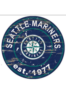 Seattle Mariners Established Date Circle 24 Inch Sign - Blue