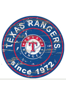 Texas Rangers Established Date Circle 24 Inch Sign - Blue