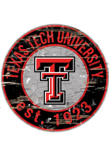 Texas Tech Red Raiders Established Date Circle 24 Inch Sign - Black