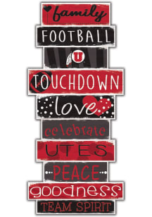 Utah Utes Celebrations Stack 24 Inch Sign - Red