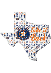 Houston Astros Floral State Sign - Navy Blue