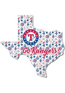 Texas Rangers Floral State Sign - Blue
