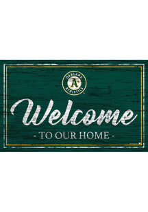 Oakland Athletics Team Welcome 11x19 Sign - Green