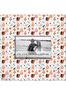 Baltimore Orioles Floral Pattern Picture Frame - Orange