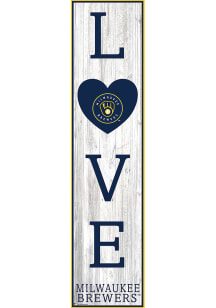 Milwaukee Brewers 24 Inch Love Leaner Sign - Navy Blue