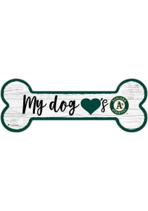 Oakland Athletics Dog Bone 6x12 Sign - Green
