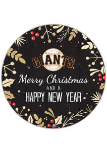 San Francisco Giants Merry Christmas and New Year Circle Sign - Orange