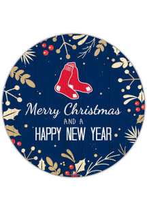 Boston Red Sox Merry Christmas and New Year Circle Sign - Red