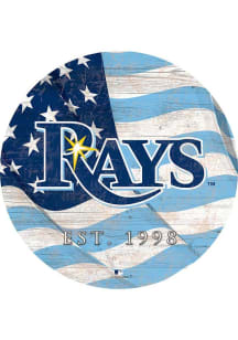 Tampa Bay Rays Team Color Flag 12 Inch Circle Sign - Navy Blue