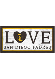 San Diego Padres Love 6x12 Sign - Brown