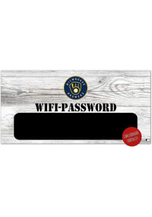 Milwaukee Brewers Wifi Password 6x12 Sign - Navy Blue