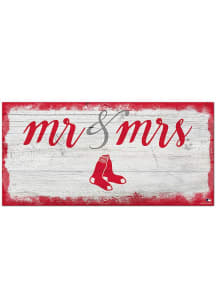Boston Red Sox Script Mr and Mrs Sign - Red