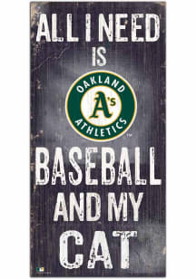 Oakland Athletics Baseball and My Cat Sign - Green