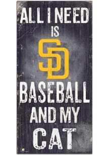 San Diego Padres Baseball and My Cat Sign - Brown