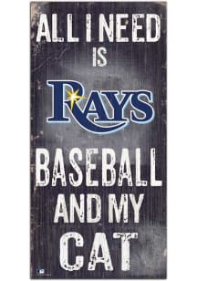 Tampa Bay Rays Baseball and My Cat Sign - Navy Blue