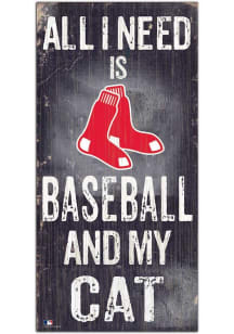 Boston Red Sox Baseball and My Cat Sign - Red