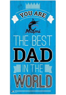 Miami Marlins Best Dad in the World Sign - Blue