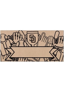 San Diego Padres Banner Coloring Sign - Brown