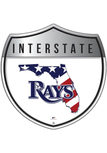 Tampa Bay Rays 12 Inch Patriotic Interstate Metal Sign - Blue