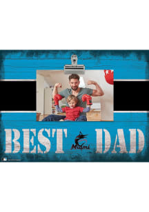 Miami Marlins Best Dad Striped Clip Picture Frame - Blue