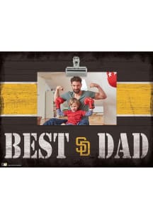 San Diego Padres Best Dad Striped Clip Picture Frame - Brown