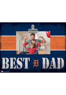 Detroit Tigers Best Dad Striped Clip Picture Frame - Navy Blue