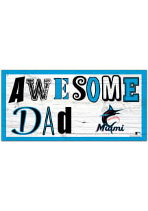 Miami Marlins Awesome Dad Sign - Blue