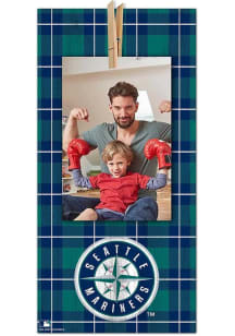 Seattle Mariners Plaid Clothespin Sign - Navy Blue
