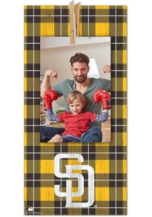 San Diego Padres Plaid Clothespin Sign - Brown