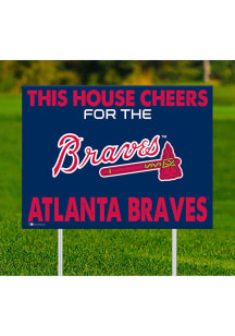 Atlanta Braves This House Cheers For Yard Sign - Blue
